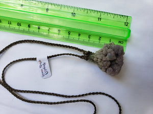 Botryoidal Chalcedony "Grape agate " Macramè Pendant Necklace