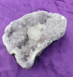 Lavender Amethyst geode with Apophyllite - zeolite specimen