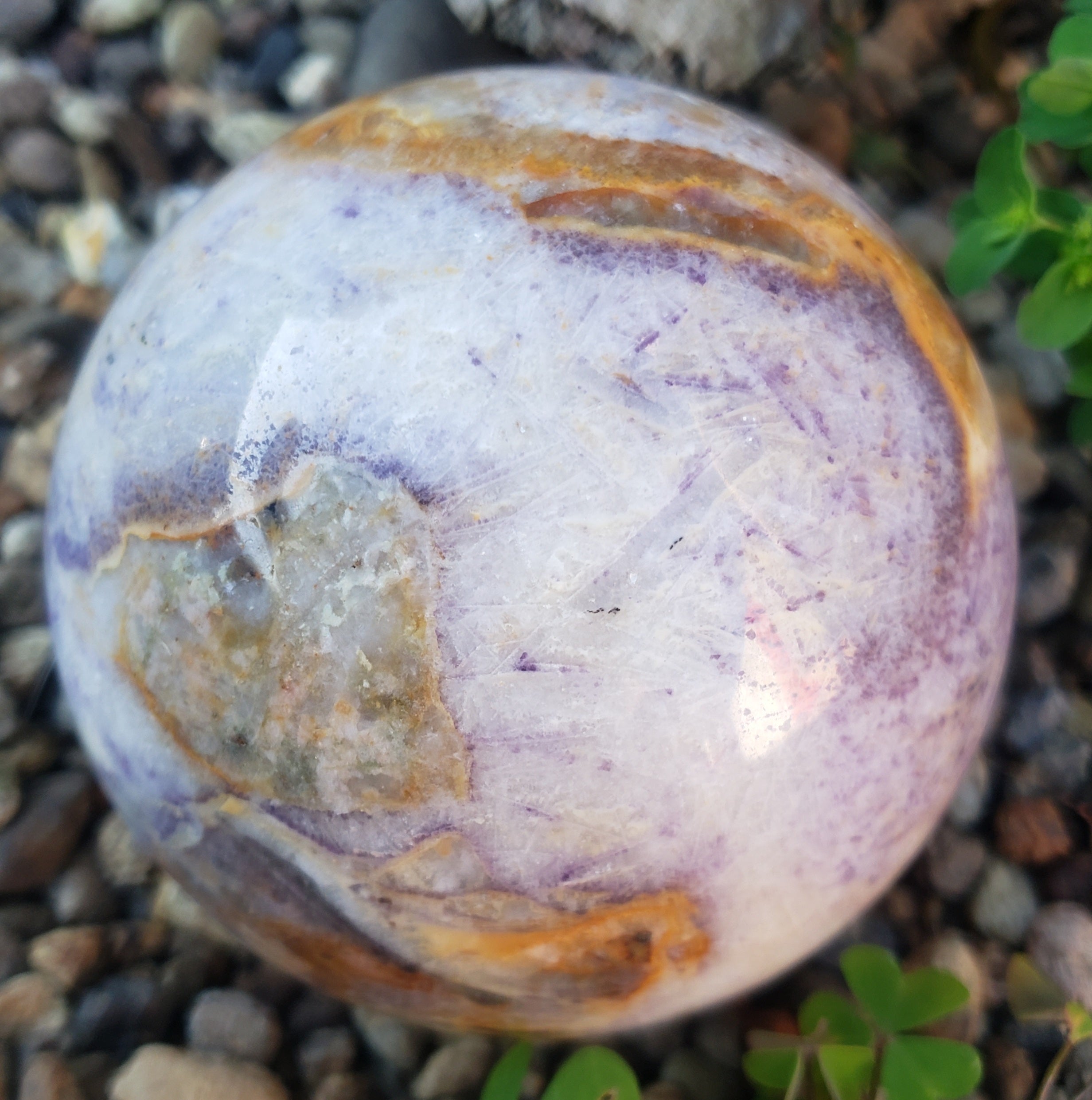 Petrified fluorite - sphere - 514g