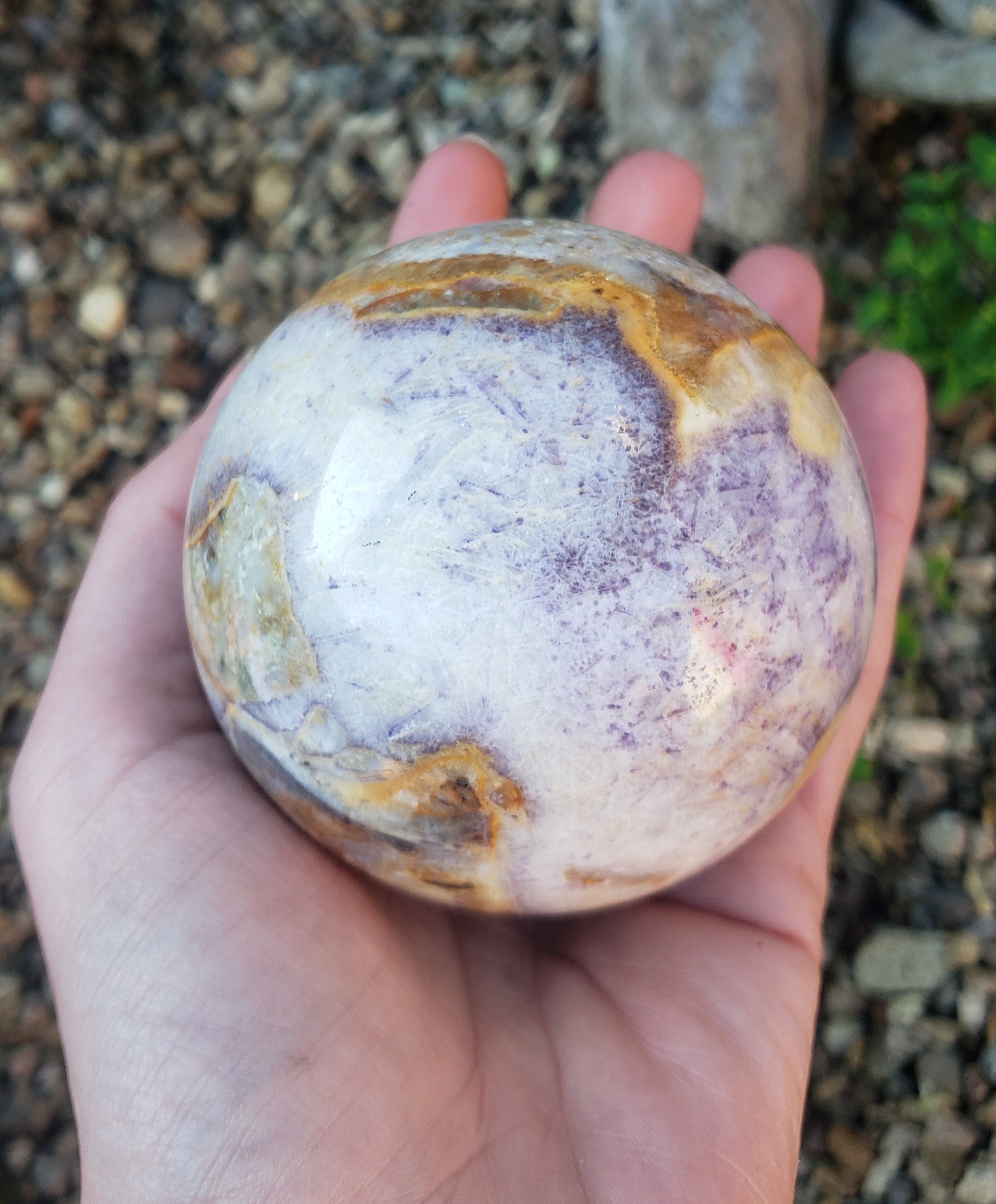 Petrified fluorite - sphere - 514g