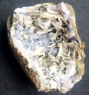 Unique blue quartz with barite specimen - 76grams
