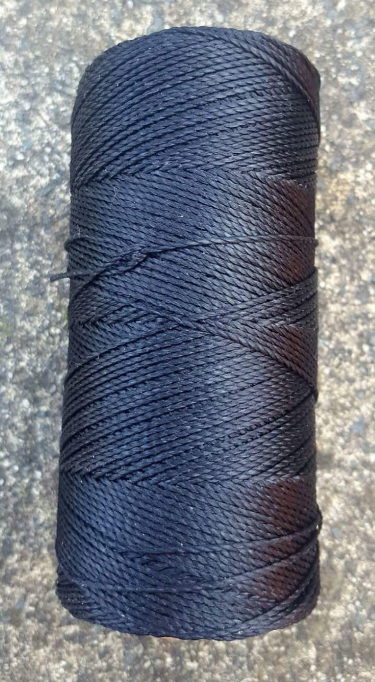 Linhasita Macramè cord - Black - 1mm, 16 meters