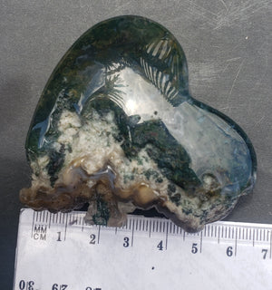 Moss Agate - Heart - 110 grams