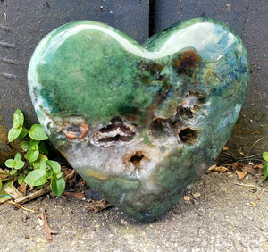 Moss Agate - Heart - 150grams