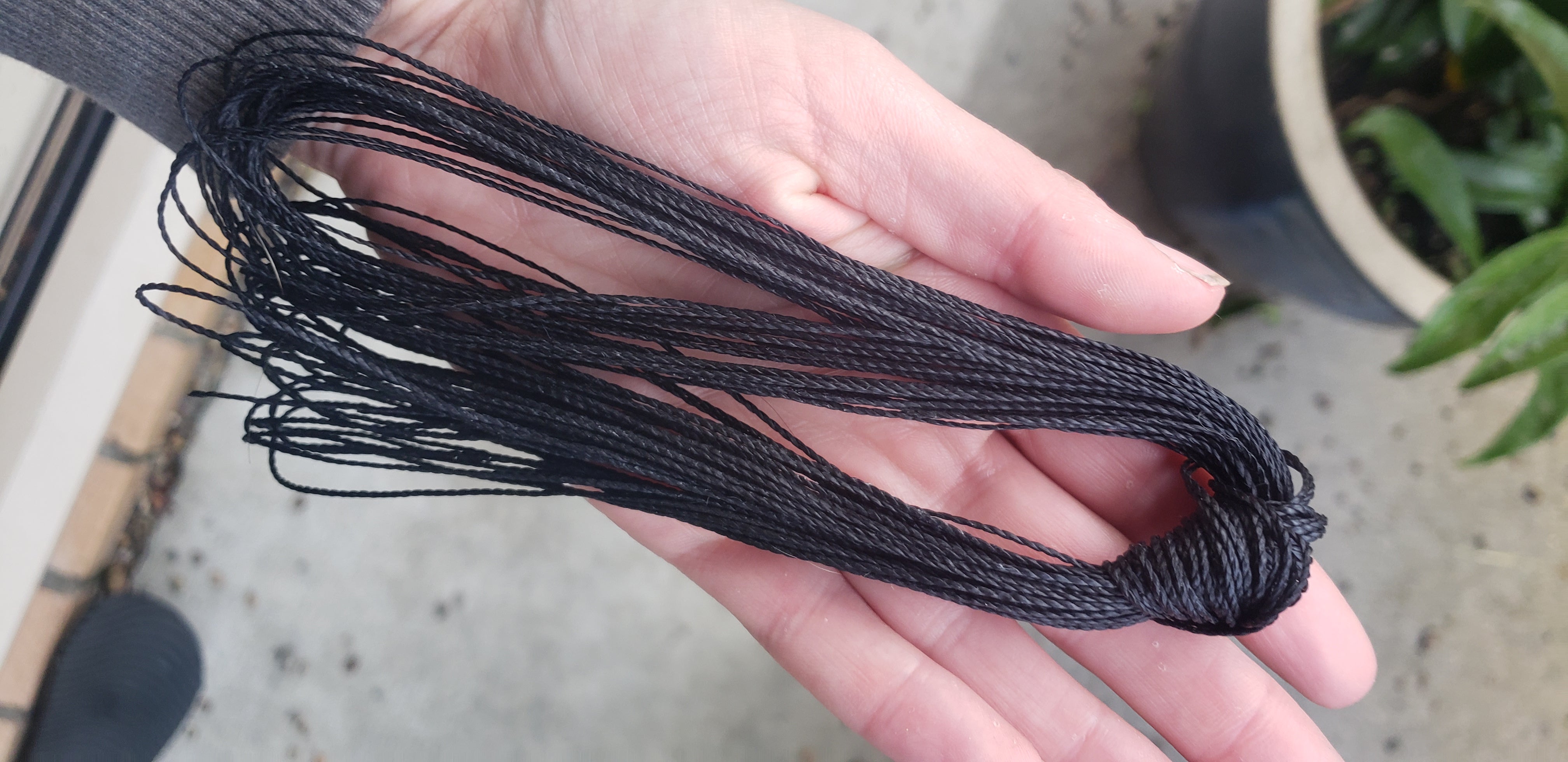 Linhasita Macramè cord - Black - 1mm, 16 meters