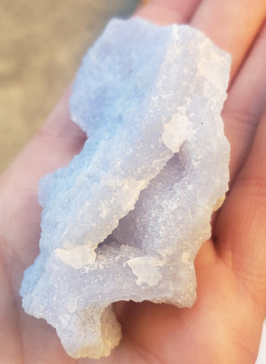Blue chalcedony - 50grams - rough with geode  ( blue lace agate )