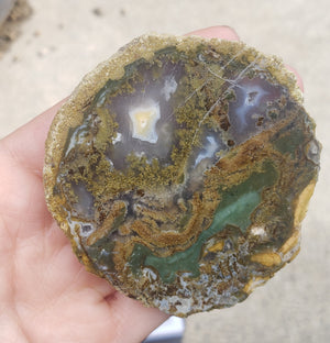 Moss Agate from indonesia -lapidory Slab / slice -86grams