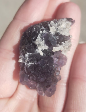Fluorite - cubic formation - with quartz
