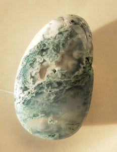 Moss Agate -with geode - Tumbled - A+ quality - 6g