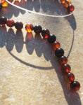 Carnelian agate 5mm beads x6