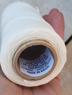 Linhasita macramè cord - cor natural - white - 1mm, 170m