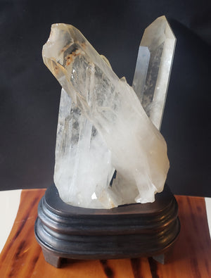 Quartz point cluster on stand - 814grams