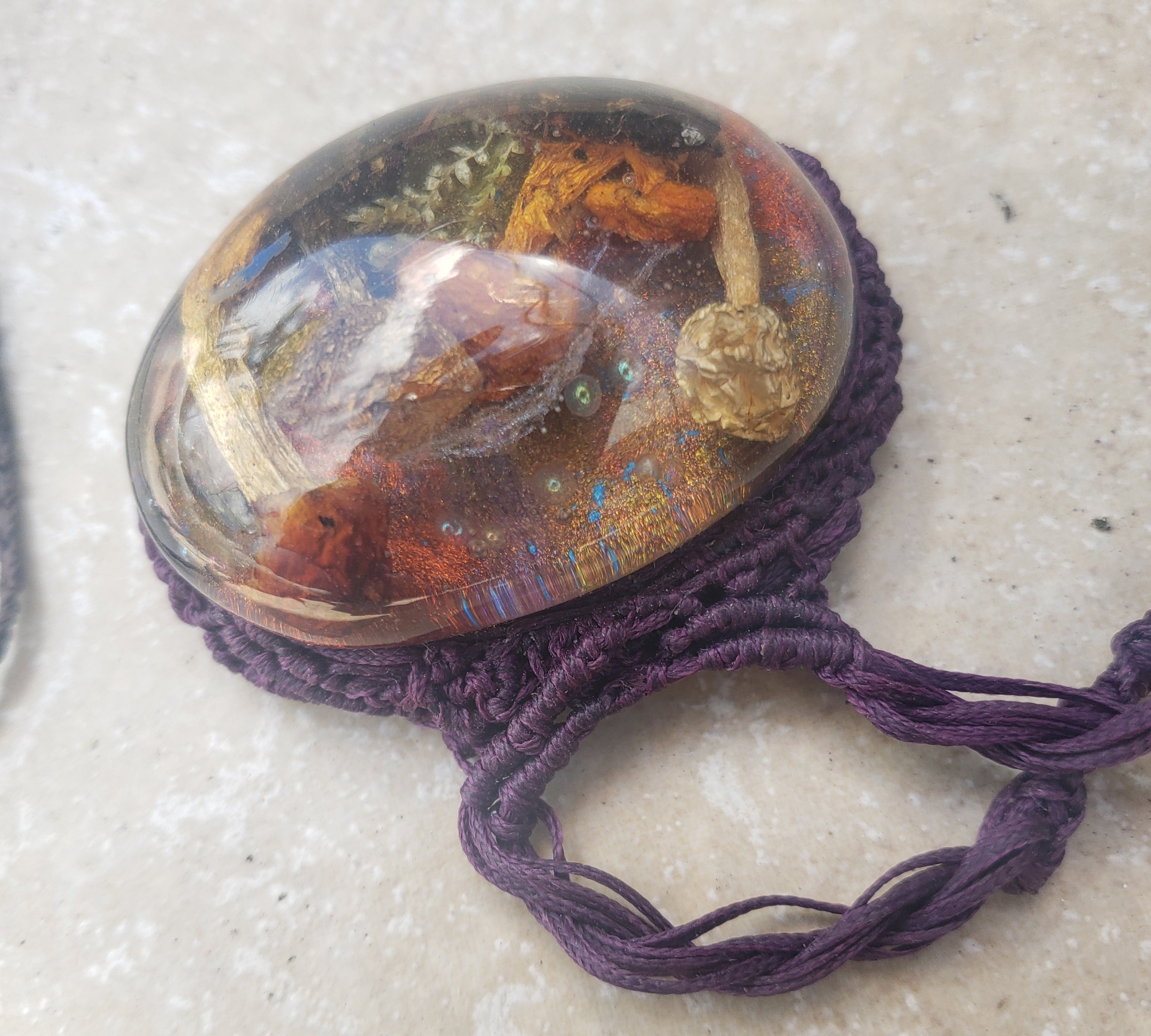 Sacred journeys - Cosmic Mushroom designer necklace
