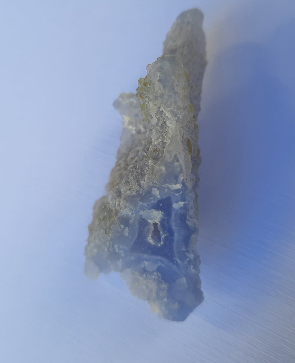 Blue chalcedony - rough with geode  ( blue lace agate )