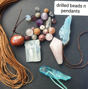 Mixed crafty  jewery  Lot #12 - Pendants - Beads - Macramè cord