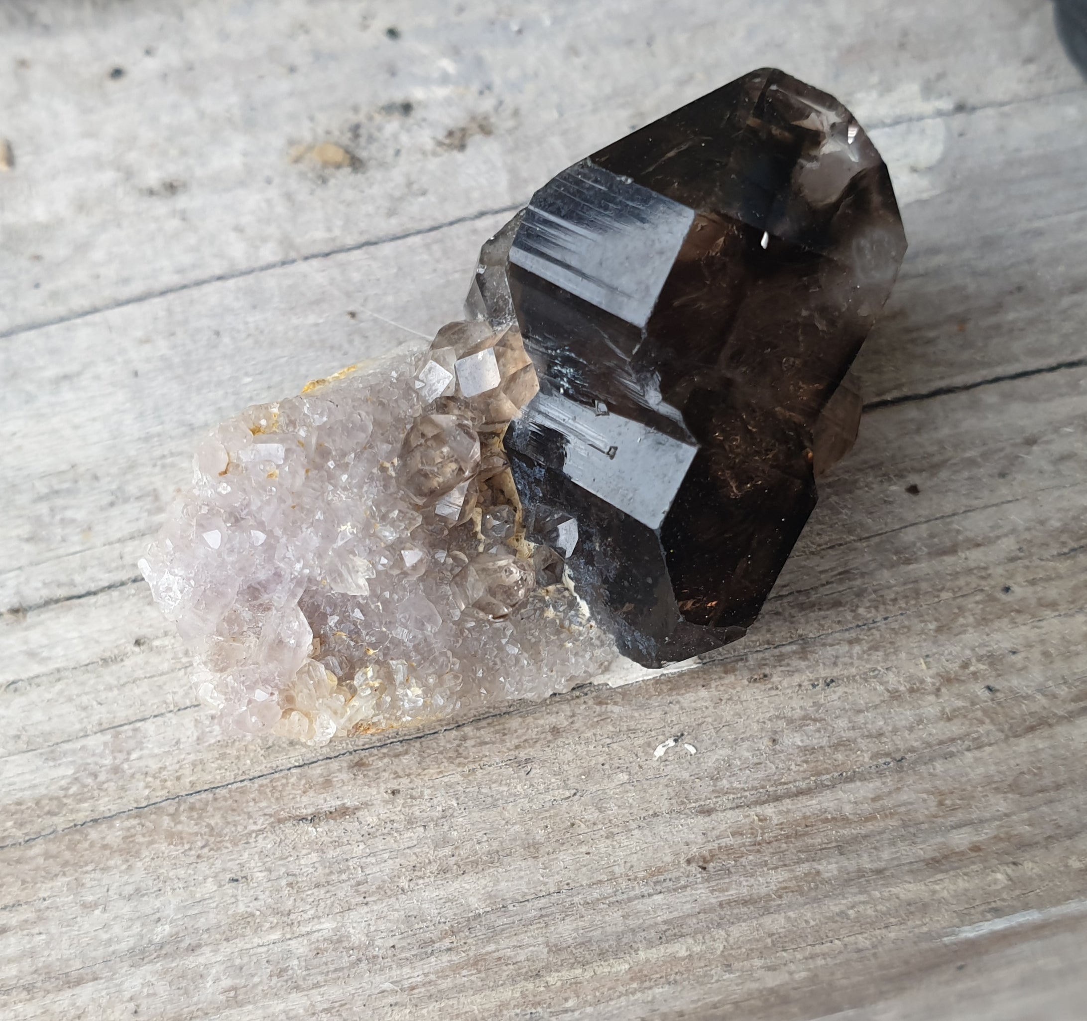 Moorella Smokey quartz  - double terminated points on quartz - 10g
