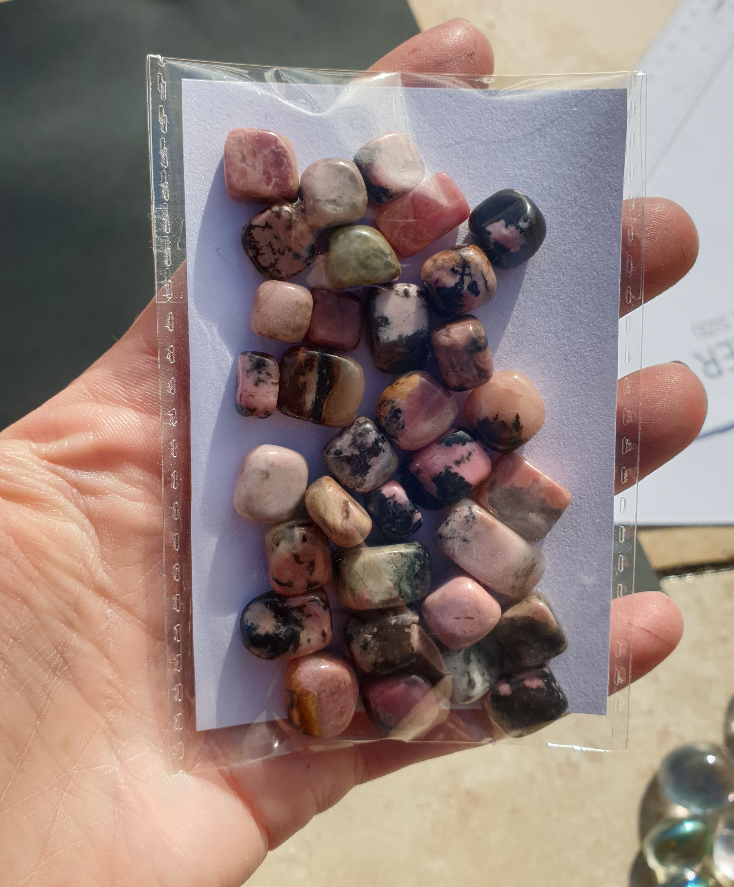 Rhodonite - tiny Treasures- small cube Tumbles - 50g