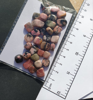 Rhodonite - tiny Treasures- small cube Tumbles - 50g