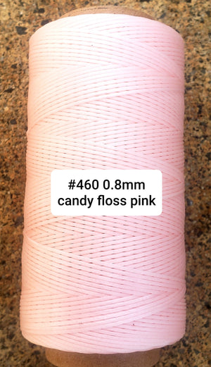 Macramè Cord -  PINK SHADES - 26meter of 0.8mm flat waxed polyester