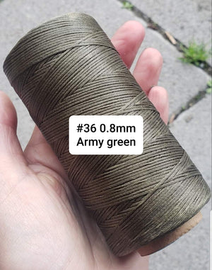 macrame Cord - GREEN SHADES - 24 meters of 0.8mm flat waxed polyester