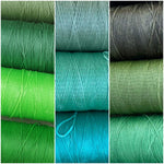 macrame Cord - GREEN SHADES - 24 meters of 0.8mm flat waxed polyester