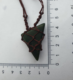 New Zealand Greenstone -  Macramé necklace