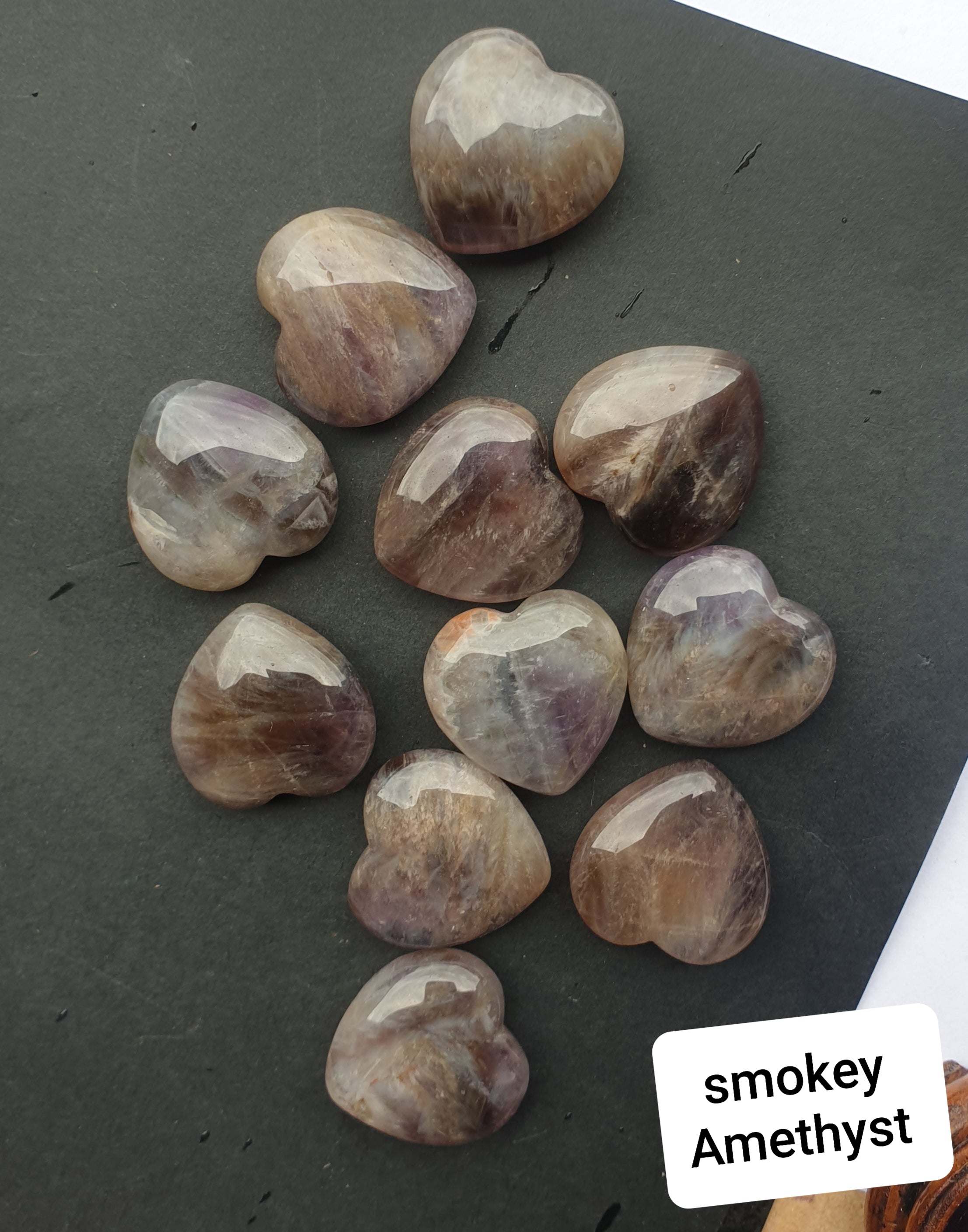 Smokey Amethyst - small Hearts
