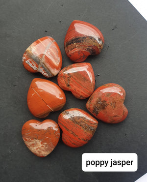 Poppy jasper - small Hearts