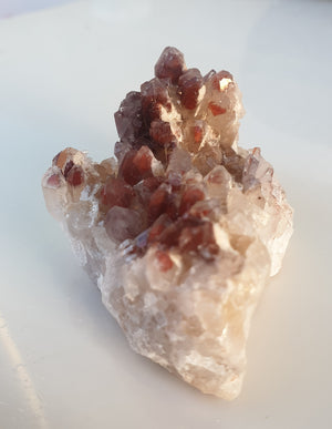 Red phantoms of hematite - Quartz Cluster - Africa