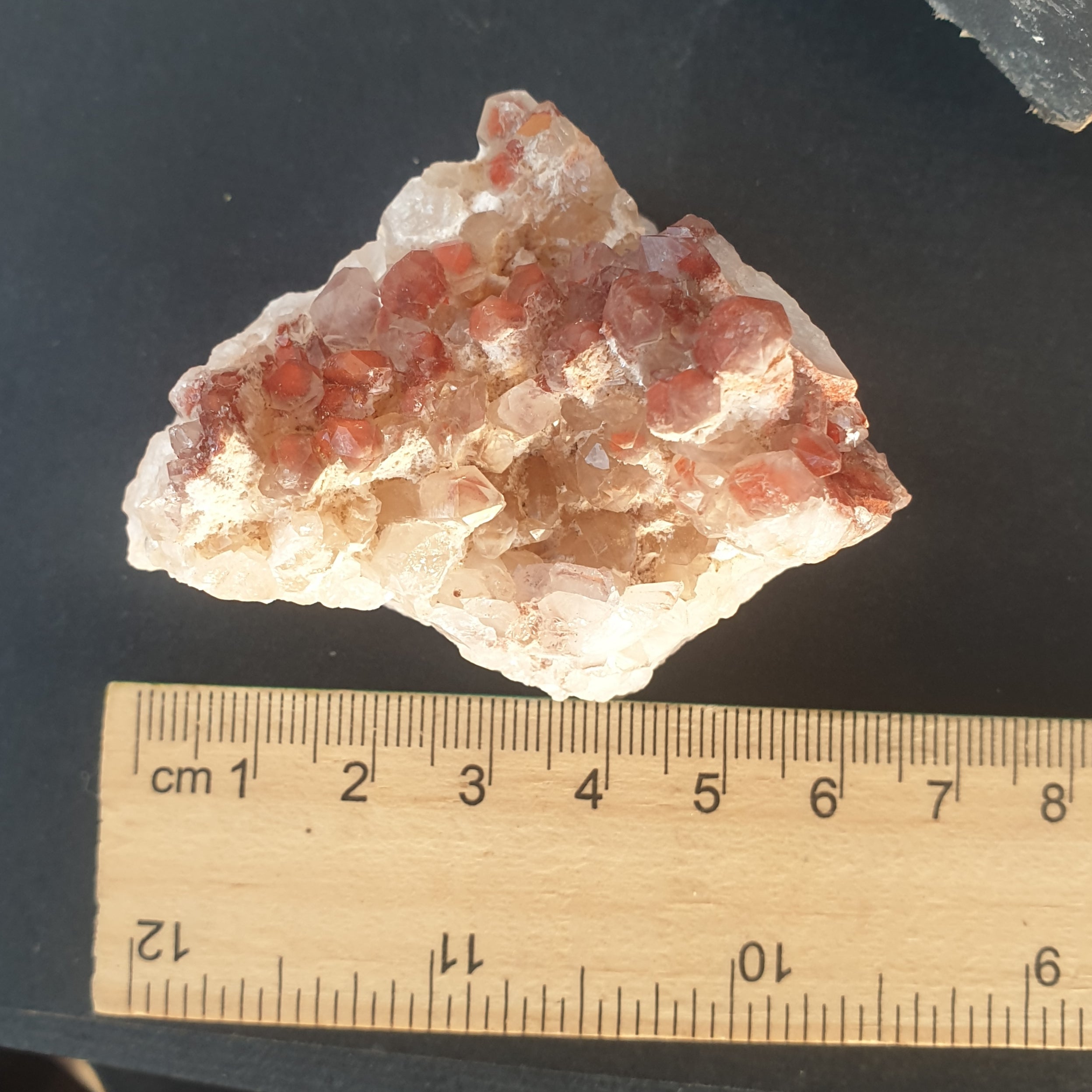 Red phantoms of hematite - Quartz Cluster - Africa
